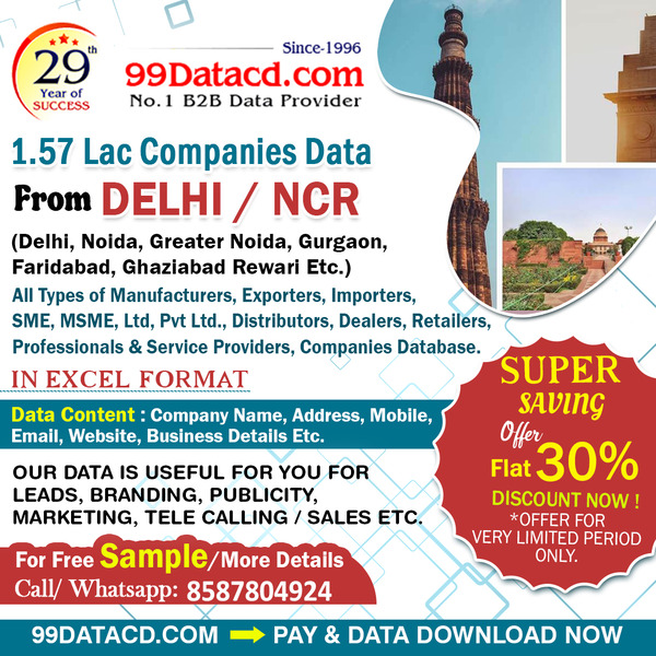Unique Delhi NCR Companies List - 99Datacd